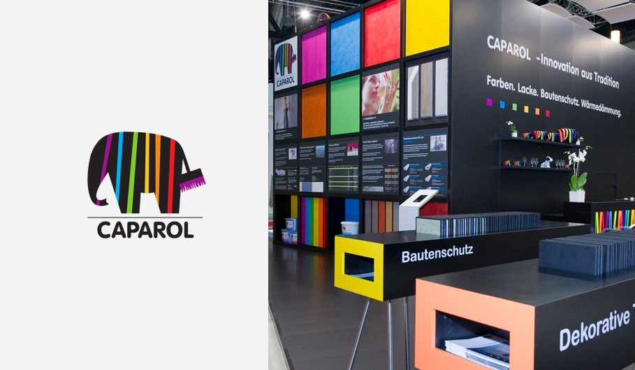 Стенд Caparol с лакокрасочными материалами